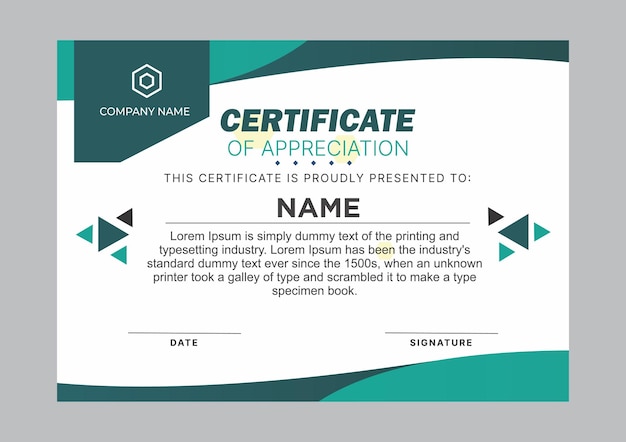 Vector moderne certificaatsjabloon