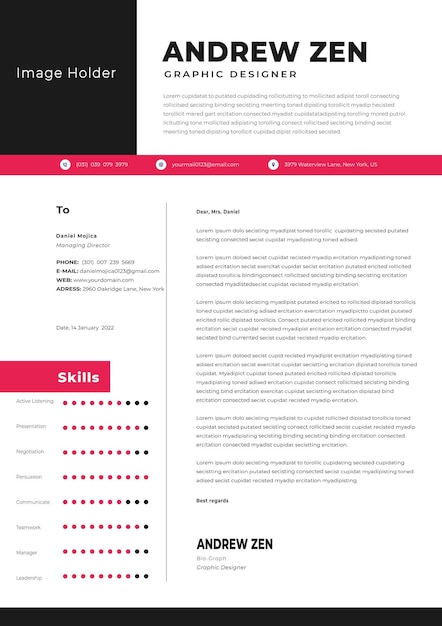 Vector moderne eenvoudige sjabloon voor curriculum