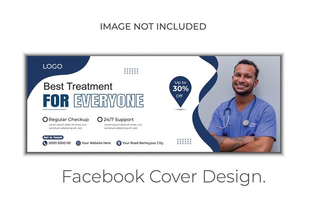 Vector vector moderne medische gezondheidszorg facebook timeline cover of promotionele social media post sjabloon