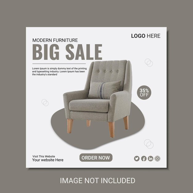 vector moderne meubels instagram postsjabloon of social media postontwerp