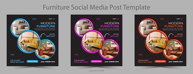 Vector moderne meubels Instagram sociale media post sjabloon