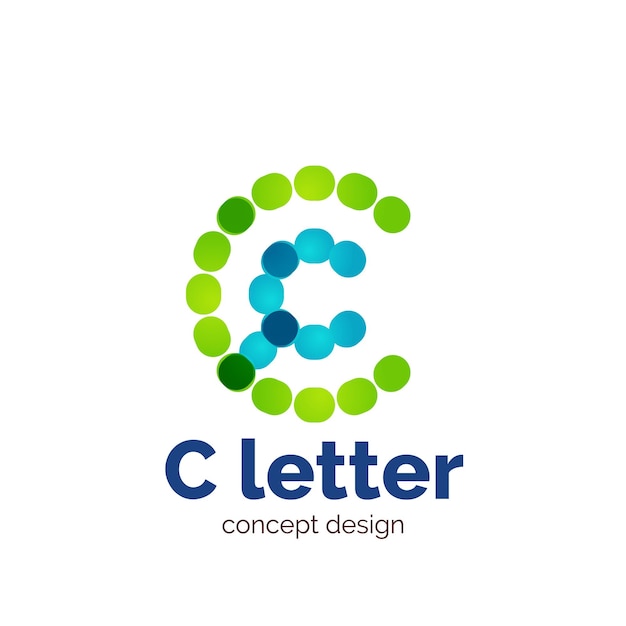 Vector moderne minimalistische gestippelde letter concept logo