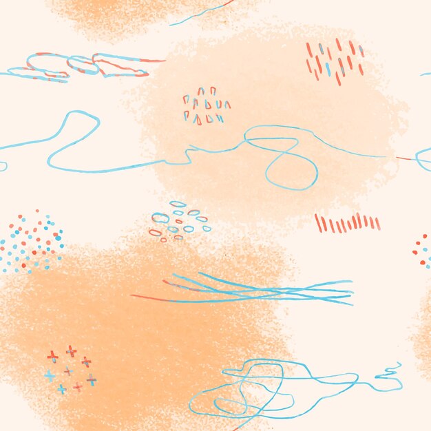 Vector moderne naadloze achtergrond met kleurrijke hand getrokken abstracte potloodvlekken doodles