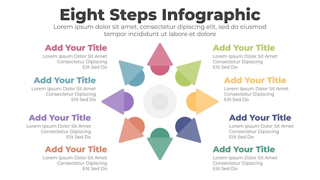 Vector moderne zakelijke infographic sjabloon met 8 stappen of opties