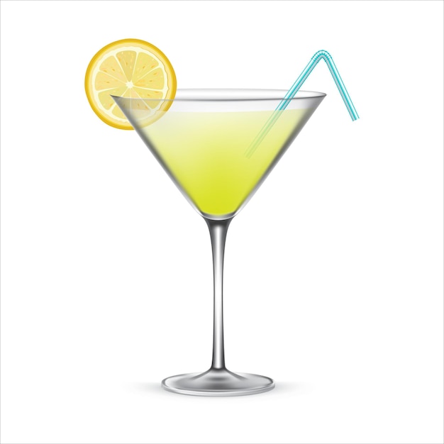 vector mojito cocktail in the glass