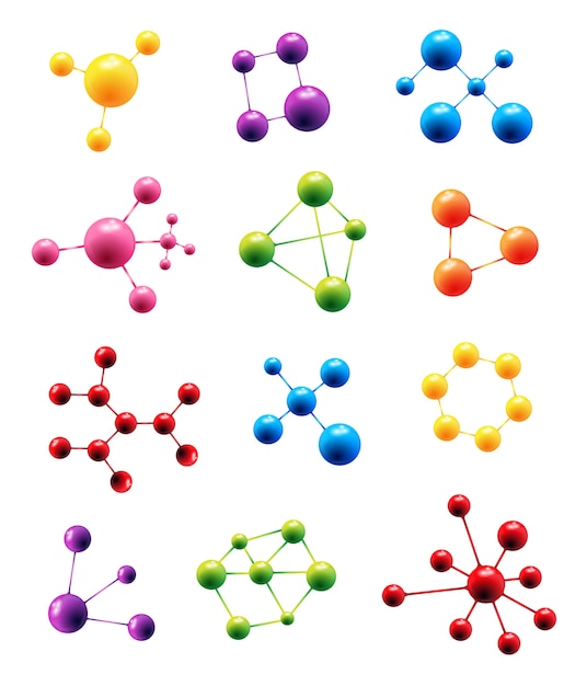 Vector vector molecule structure model sign