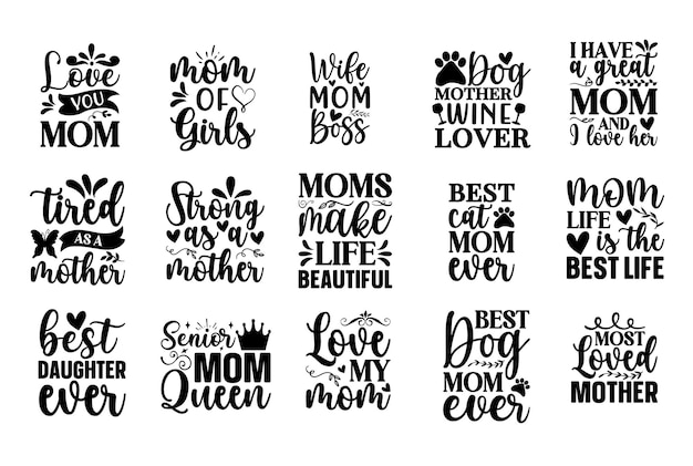 Vector vector mom svg quotes design