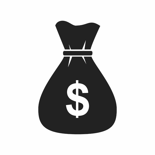 색 배경에 터 돈 가방 아이콘