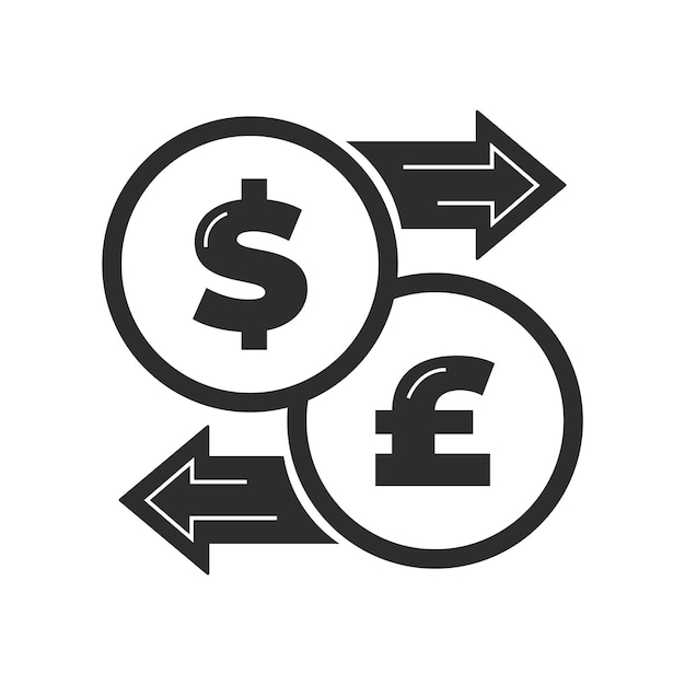 Vector Money exchange simple icon. currency sign. Cash transfer symbol. Dollar pound exchange