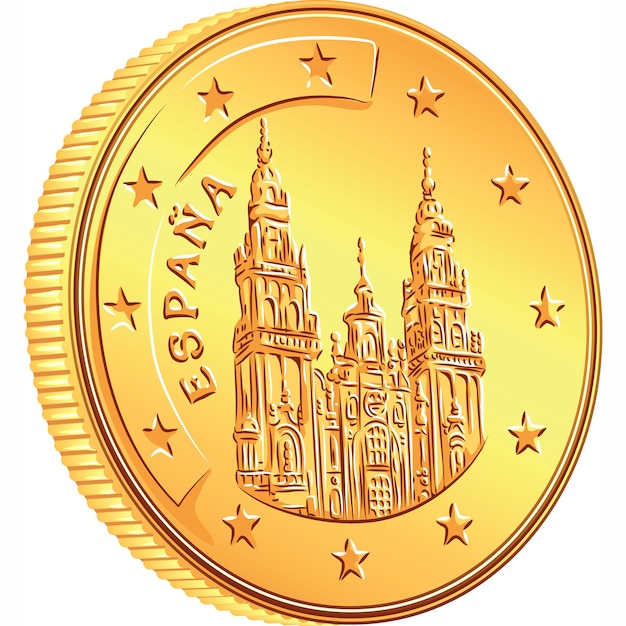 Vector money gold coin spanish euro