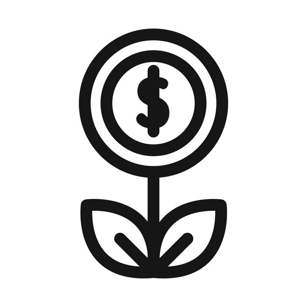 Vector vector money tree illustration in minimal style