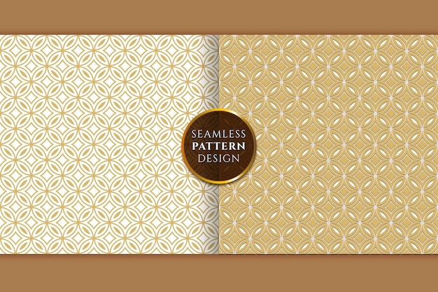 Vector vector monochrome abstract seamless round pattern repeat pattern in gold color