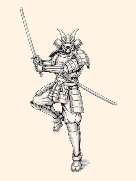 메카 사무라이의 터 단색 그림