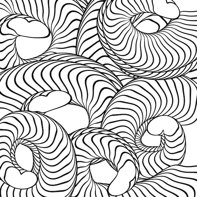 Vector monochrome lijnen naadloos patroon achtergrond