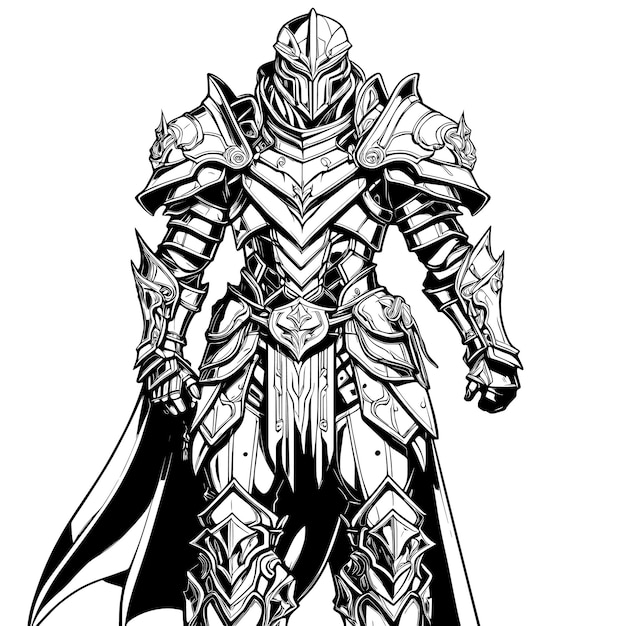 vector monochrome RPG Paladin-personages