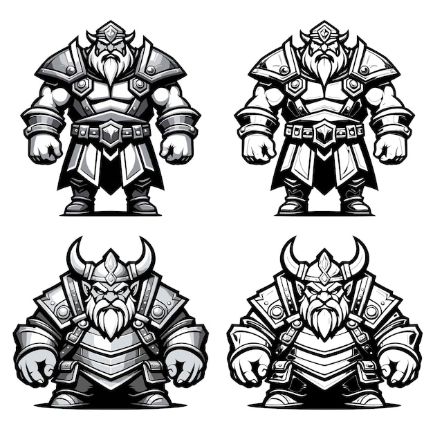 vector monochrome RPG-personages