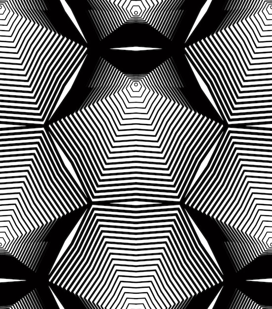 Vector vector monochrome stripy endless pattern, art continuous geometric background with graphic lines.