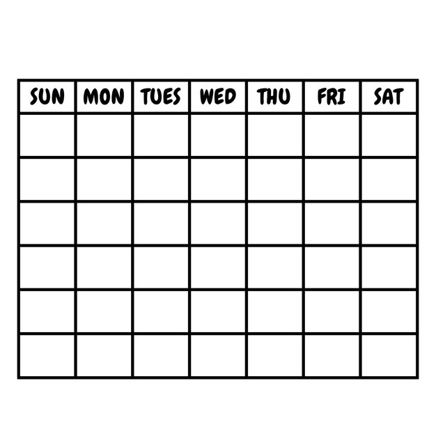 Vector vector monthly calendar blank calendar calendar templante