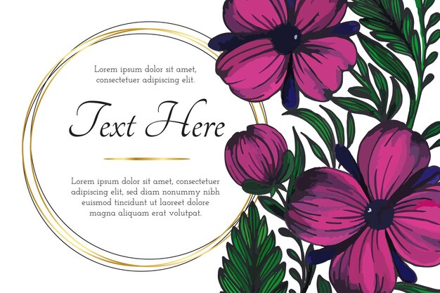 Vector mooie hand getrokken bloemen bruiloft kaartsjabloon