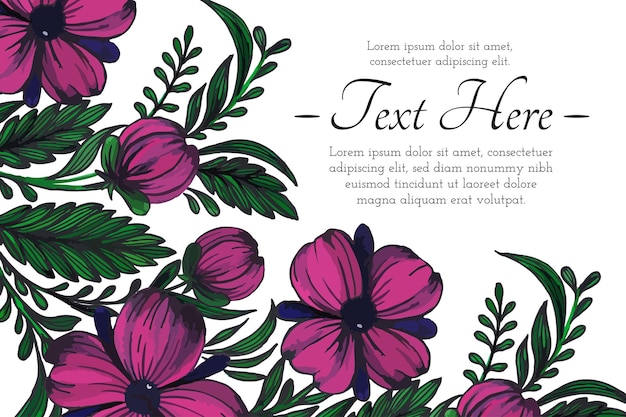 Vector mooie hand getrokken bloemen bruiloft kaartsjabloon