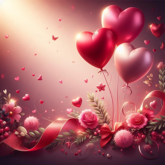vector mooie valentines dag groeten met liefde harten