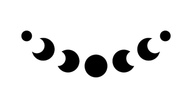 Vector Moon Phases Black Silhouette Logo