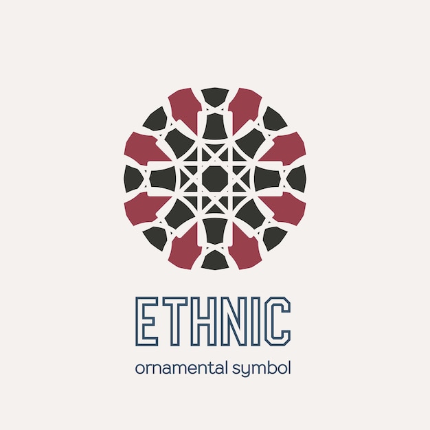 Vector mosaic ethnic emblem