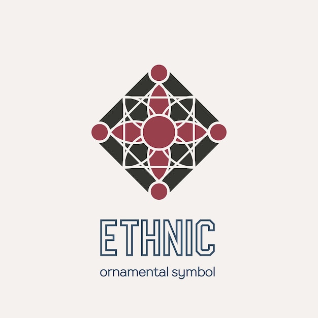 Vector mosaic ethnic emblem