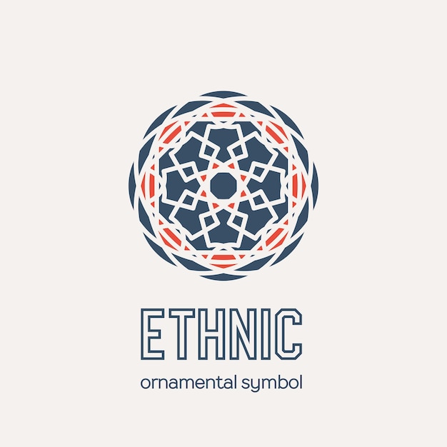 Vector mosaic ethnic emblem