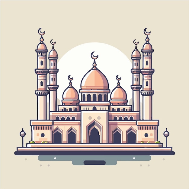 vector mosque design on white background