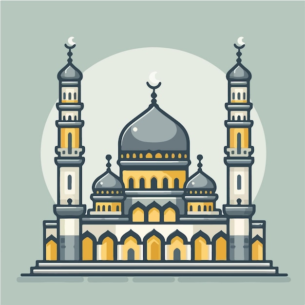 vector mosque design on white background