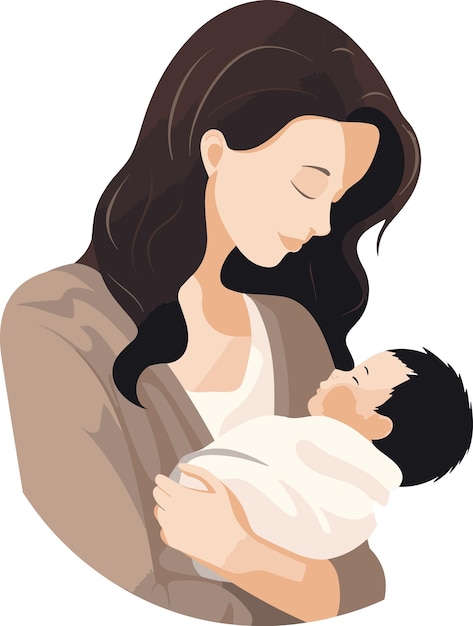 vector mother loving her child illustration