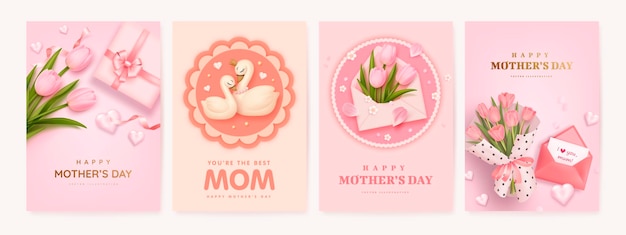 Vector mothers day banners set