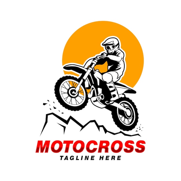 vector motocross rider logo illustration