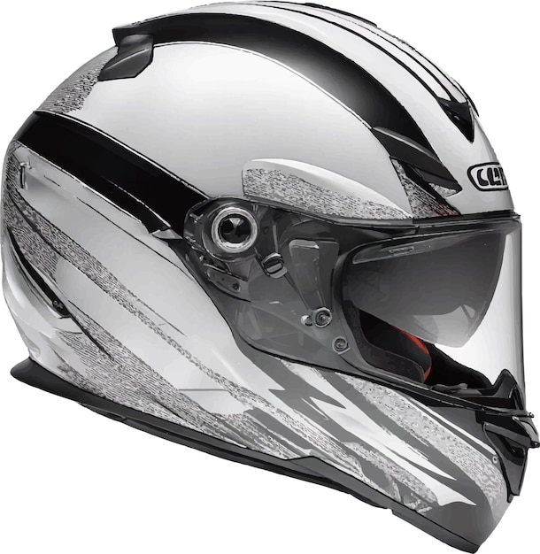 Vector motorfiets helm motorfiets bestuurder hoofd 3d realistische vector