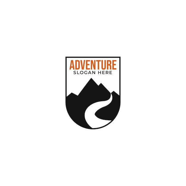 Vector mount peak met rivier logo ontwerp illustratie