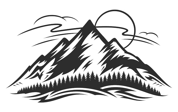 Premium Vector | Vector mountain landscape illustration