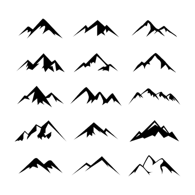 vector mountain silhouette illustration symbol design template