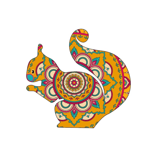 Vector mouse mandala arts isolated on white background