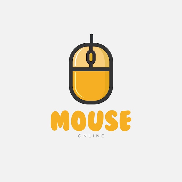 Vector mouse minimal text logo design