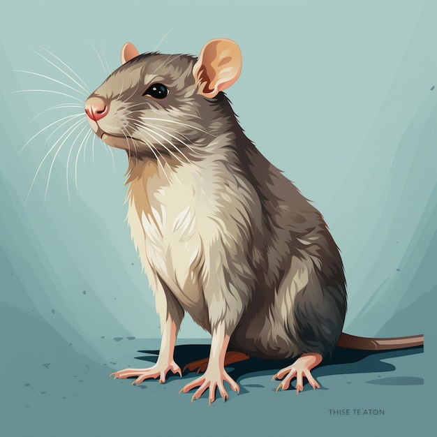 Vector mouse rat animal cute illustration cartoon design nature graphic symbol rodent pe