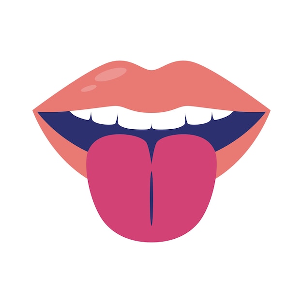 Vettore vector mouth pop art e lingua icona isolata