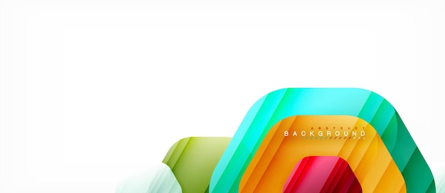 Vector multicolored hexagons geometric abstract background