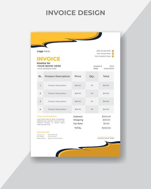 vector multipurpose invoice template design