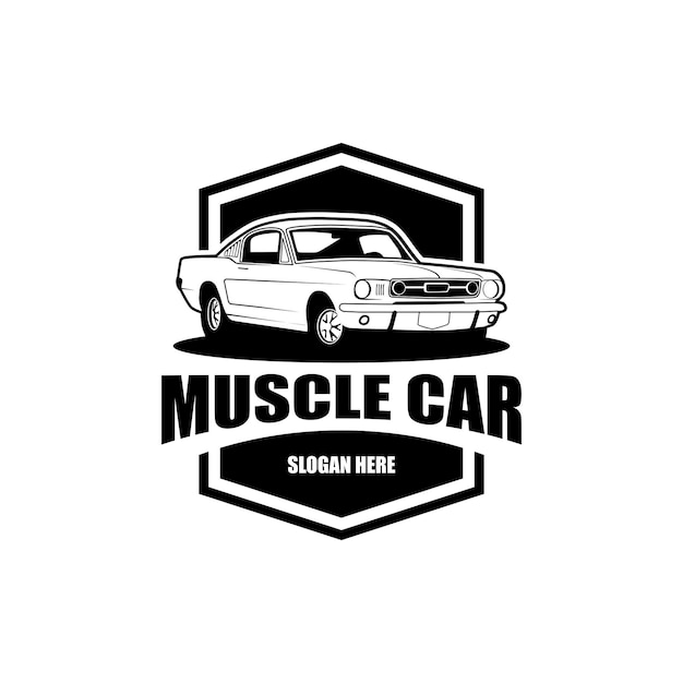 vector muscle sports car classic logo emblem