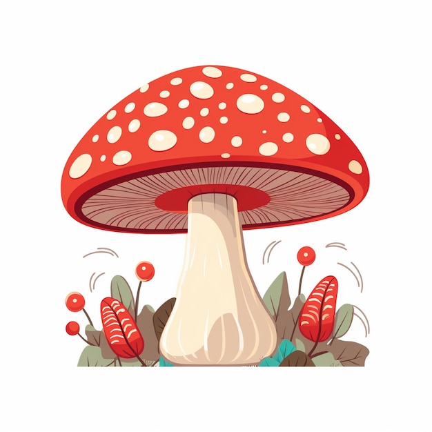 Vector vector mushroom illustration design nature forest drawing art food isolated mushrooms aut