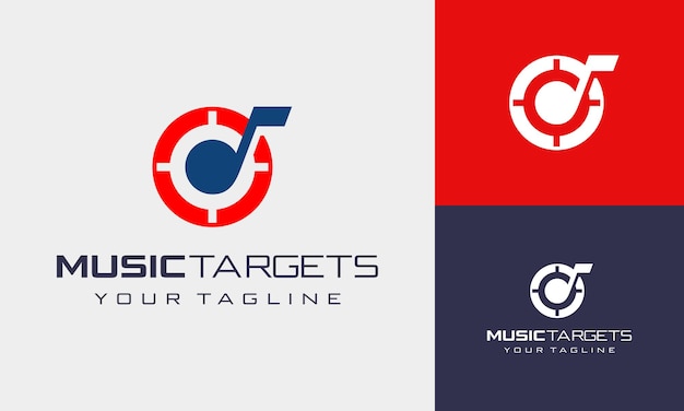 Vector vector music note with target logo