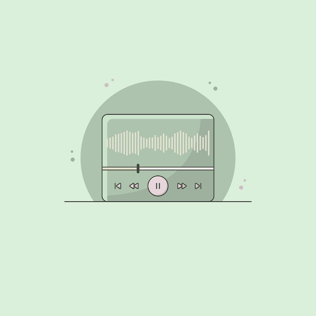 Vector vector music player illustration audio player software icon