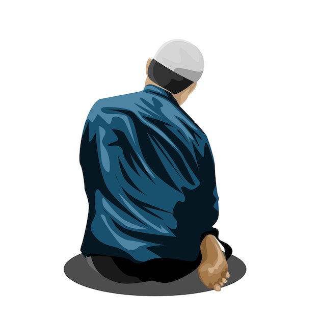 Vector vector muslim pray sholat