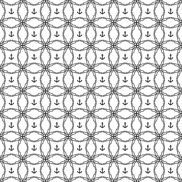 Vector vector naadloos ankerpatroon eps. moderne stijlvolle textuur zwart ankerpatroon